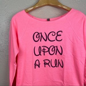 Once Upon A Run Disney Font Pink Sweater Top